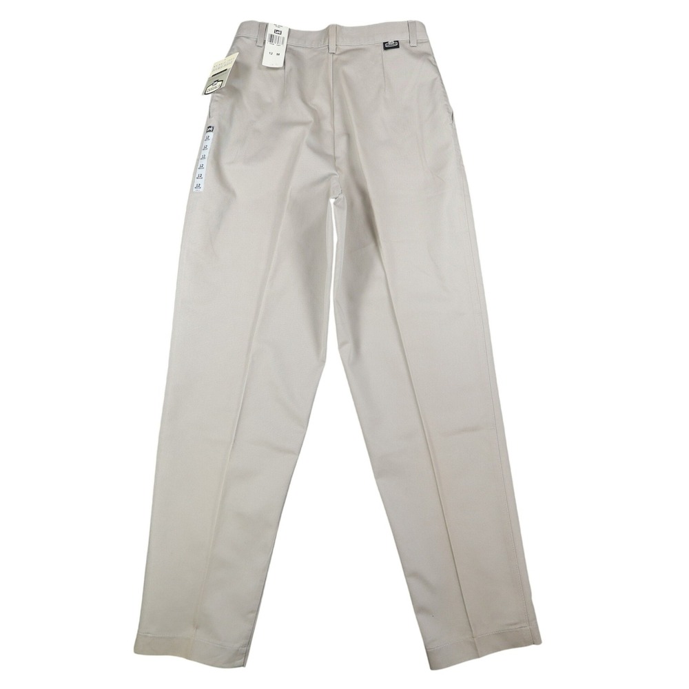 Lee Casuals Pleated Chino Pants Womens 12 M Khaki Cotton Wrinkle Free NWT